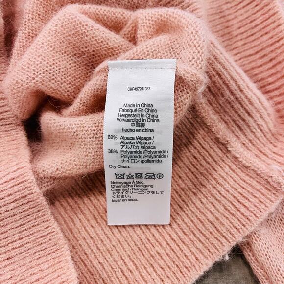 Madewell Alpaca-Blend V-Neck Cardigan Medium Pink Buttoned Lightweight Knit - Picture 5 of 6